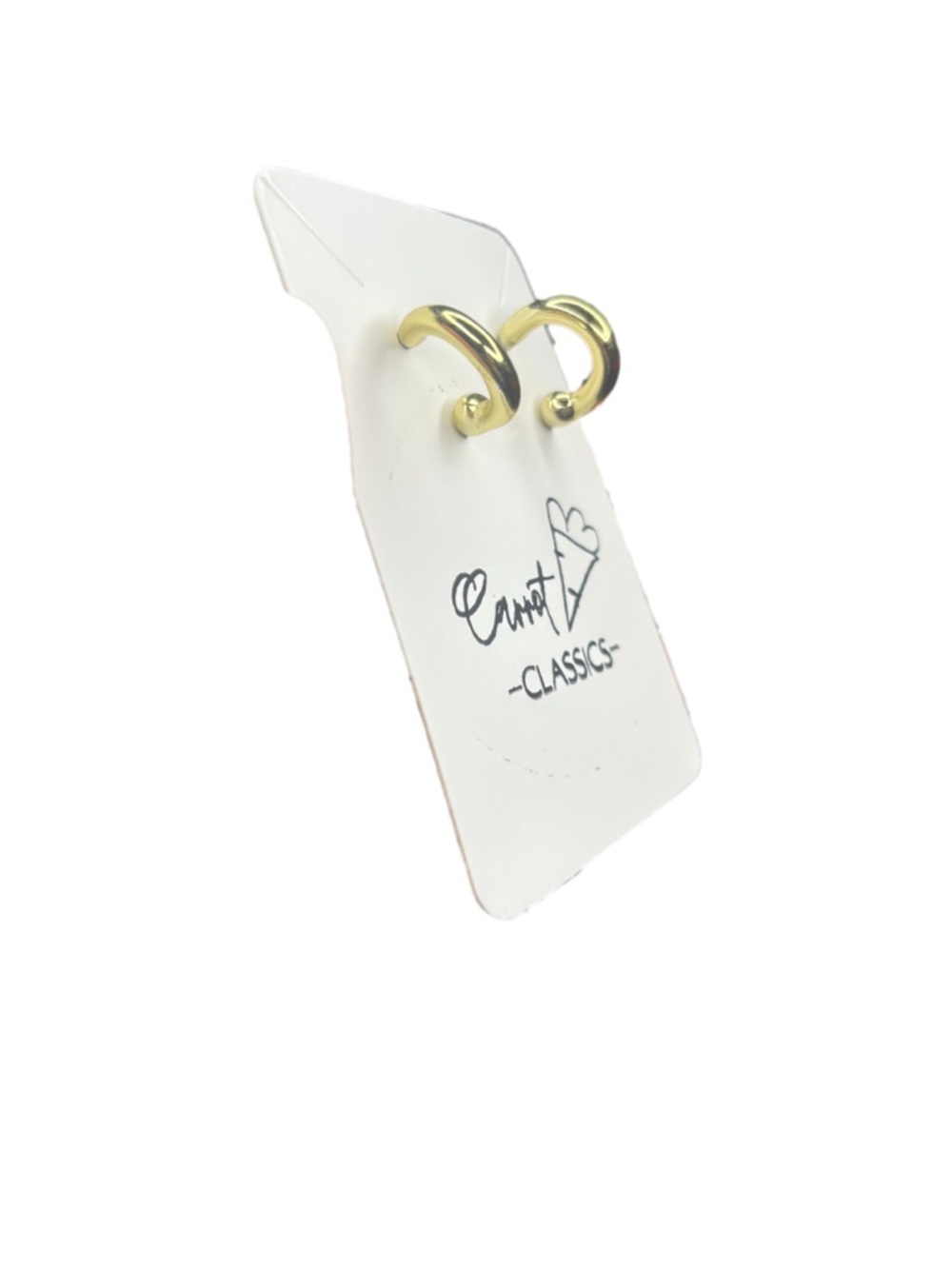Gold C-Shaped Hoop Earrings - Small - Picture 2 of 3